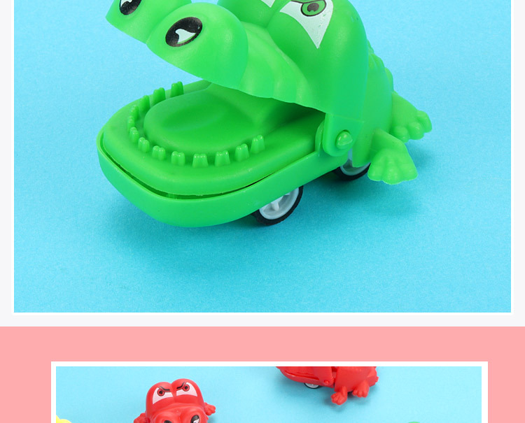 Crocodile rebound car bagged, large-mouthed animal rebound car cartoon mini biting crocodile, street stall night market toy wholesale pic 3