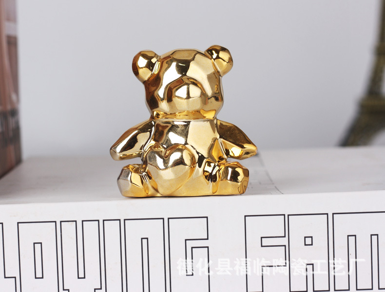 Nordic creative ceramic electroplated animal handicrafts, tabletop ornaments, small gifts, decorative items, bonsai, trinkets, return gifts pic 12