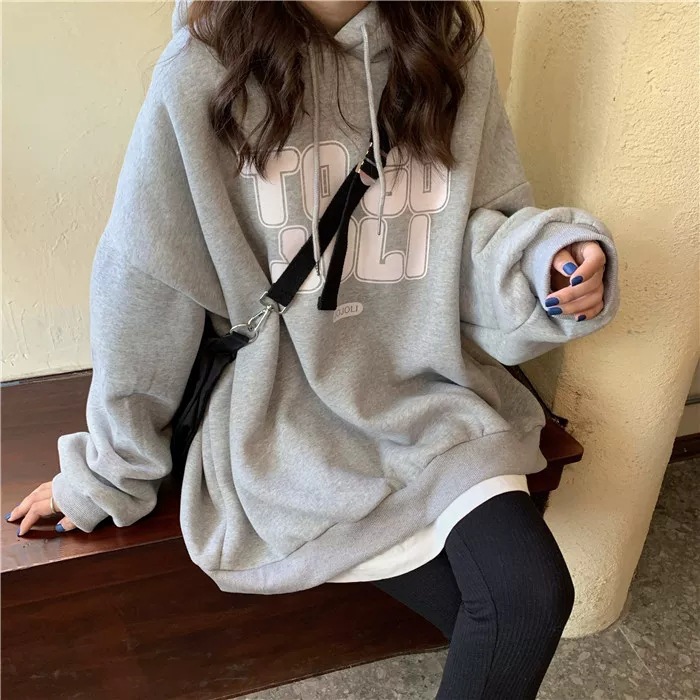 卫衣女秋冬百搭2020宽松欧美bf慵懒风加绒加厚连帽外套潮支持代发详情4