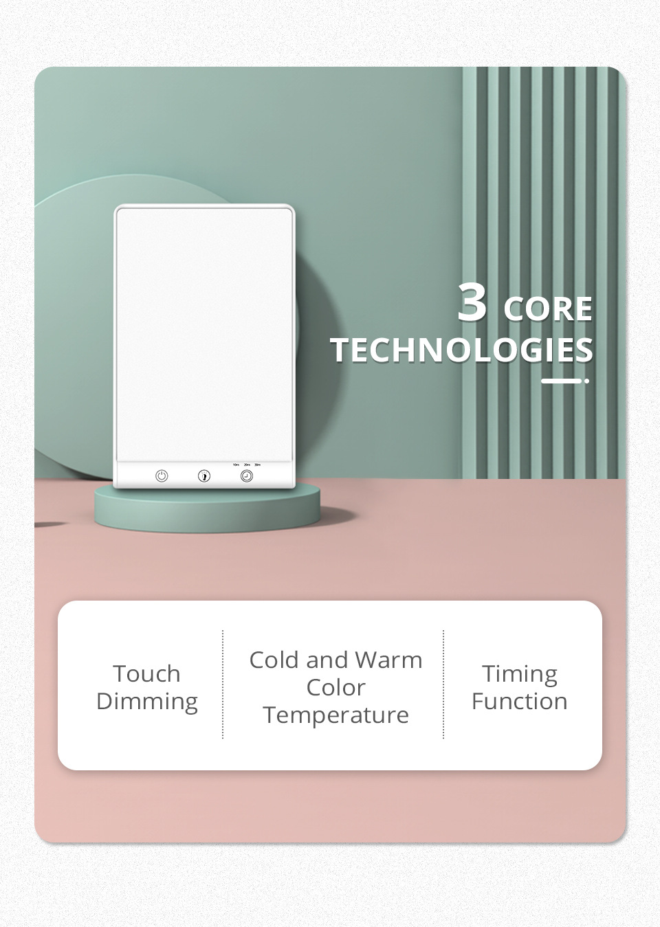 The white rectangular light therapy light strip control button USB power cord supports Tuya Alexa Google Assistant Smart Life mode pic 4