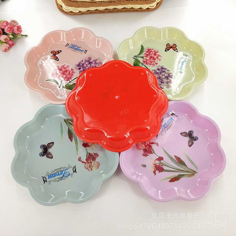 【 Zone 3-7 】2780 fruit platter 680 per box, lace platter, lace fruit platter, printed fashionable fruit Platter, Candy Platter, Snack Platter, flower-shaped fruit platter 1 yuan 2 yuan supply pic 2