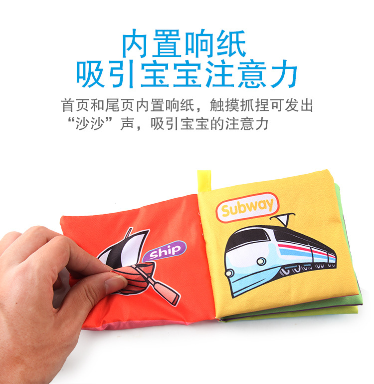 Amazon cross-border 3D baby cloth books, early education toys, English palm books, animal number recognition baby cloth books pic 50