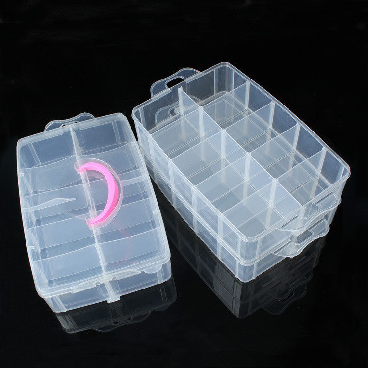 PP transparent hand-held plastic box, cosmetics and jewelry box, toy spare parts organization and storage box, sample display packaging box pic 14