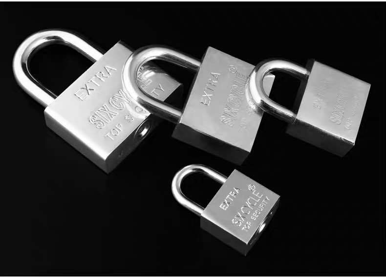 Factory direct sales of 30mm square long and short beam small padlock, imitation stainless steel blade lock, single opening and hanging lock pic 8