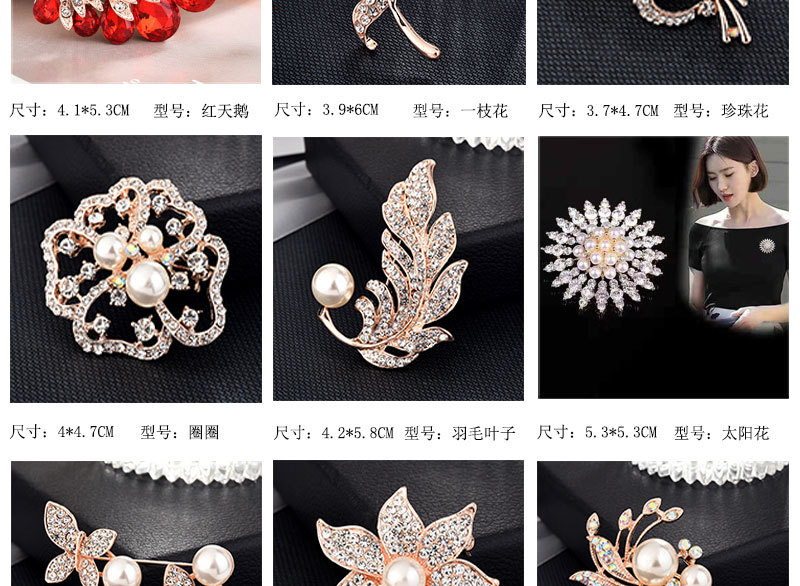 Brooch, high-end, niche silk scarf buckle, alloy Korean version diamond-encrusted coat, pearl brooch, clothing accessory, brooch, wholesale accessories pic 4