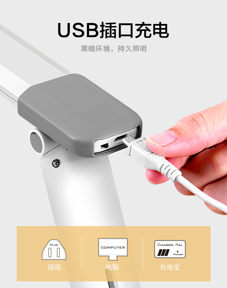 FPHS LED cool light fabricantes wholesale USB recargable emergencia magnético succión escritorio estudiante lámpara de escritorio inteligente protección de los ojos pic 19