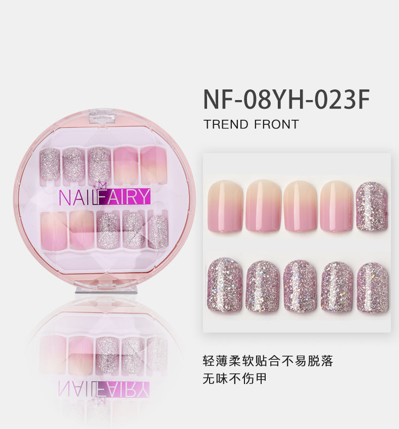 Customized new acrylic box wearable nails, finished nail plates, packaging logo, customized nail art plates, fake nails pic 10