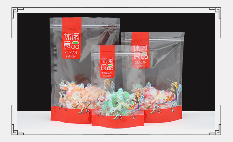 Thick, transparent, self-sealing plastic packaging bags for dried fruits, snack foods, candies, biscuits, snowflake pastries and sealed bags pic 22