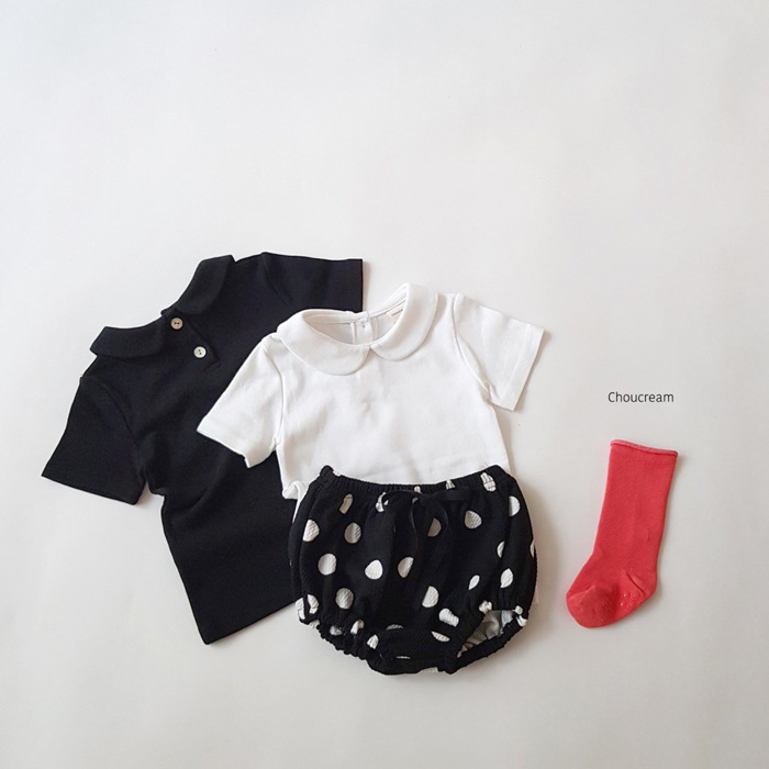 Stock corea verano hombres y mujeres bebé conjunto cuello redondo manga corta camiseta versátil pantalones de manga media pantalones de pan grandes PP kids set pic 15