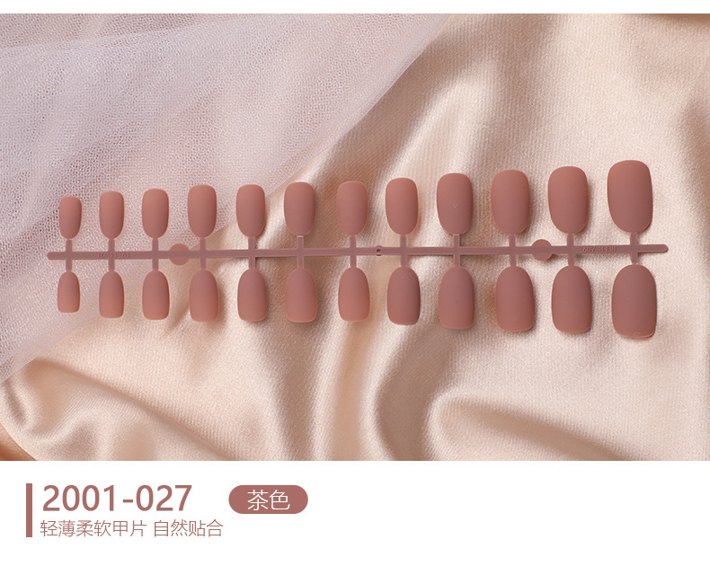 Matte frosted nail patches, fake nails, 24-piece strips, wearable nail tools, nail plates with a frosted texture pic 29