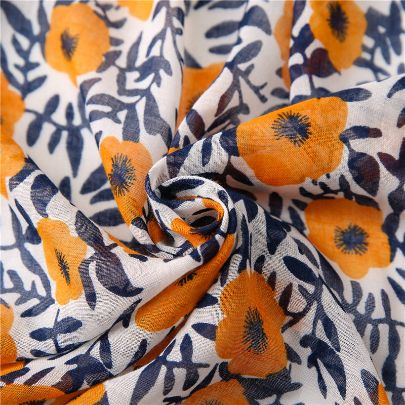 Japanese-style artistic and fresh cotton and linen scarf, retro patchwork Bohemian cashew print silk scarf, beautiful sun protection scarf, whisker, Korean cotton dense Bali gauze scarf shawl pic 18