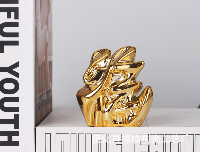 Nordic creative ceramic electroplated animal handicrafts, tabletop ornaments, small gifts, decorative items, bonsai, trinkets, return gifts pic 8