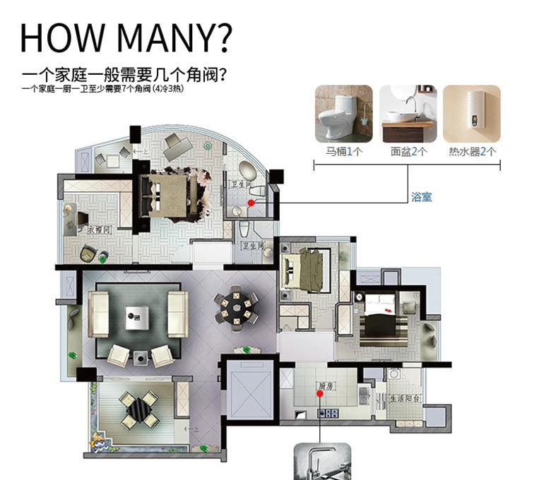 Ximans extended Angle valve water heater water valve toilet switch copper core thickened 304 stainless steel Angle valve pic 1