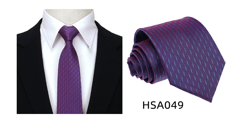 男士高级商务领带制服西装休闲7.5cm宽涤丝婚礼伴郎手打格子领带详情17