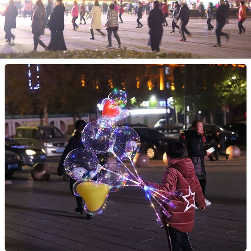LED cartoon illuminated transparent balloon ground promotion night market Hot sale, night light Internet celebrity bubble ball with light, hot product direct sales pic 7