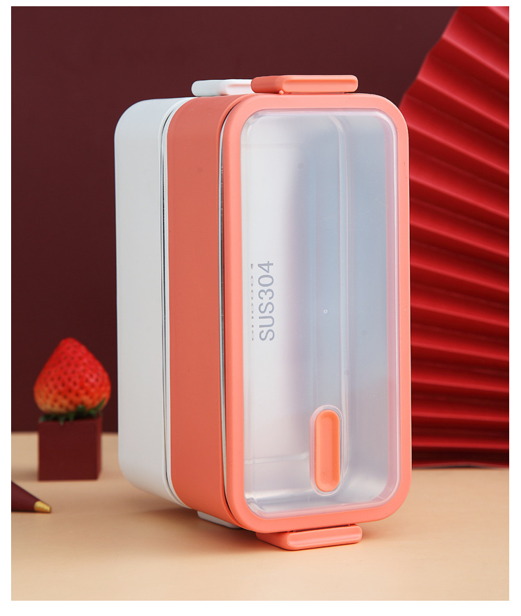 Creative 304 stainless steel lunch box, double-sealed water-filled insulated lunch box, large-capacity student lunch box pic 23