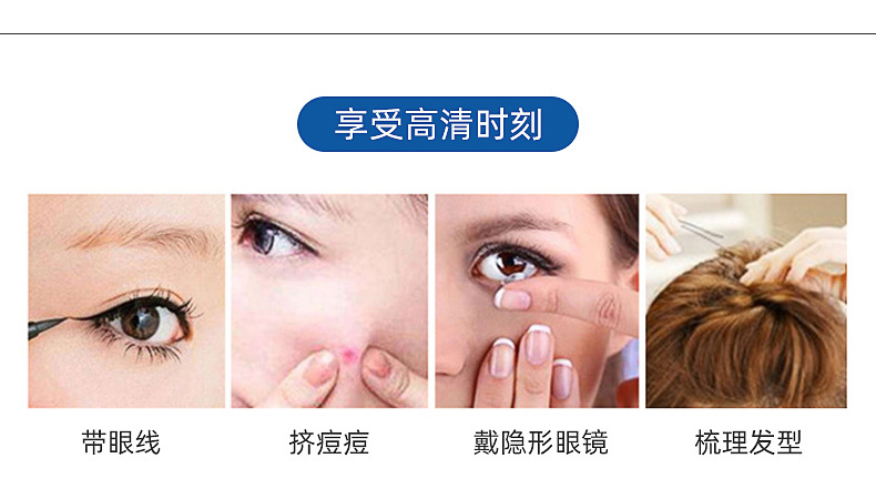 LED浴室化妆镜折叠双面壁挂化妆镜放大 大号圆形化妆镜详情6