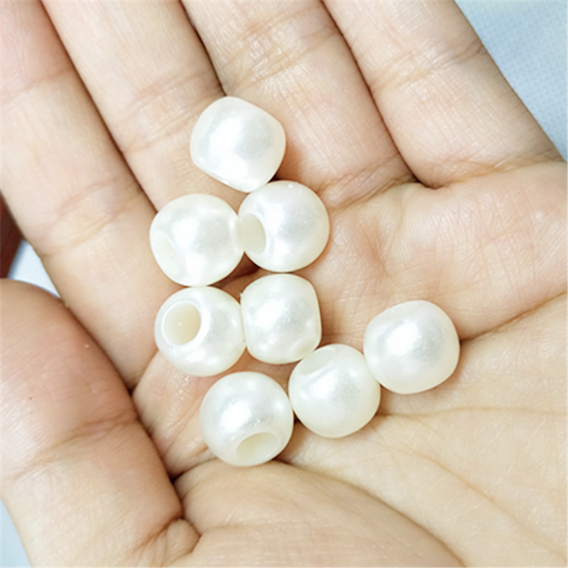 Large-hole pearls, loose beads, round beads, thick ropes, thick-hole tube heads, jewelry, clothing accessories, hand-strung beads, DIY pic 3
