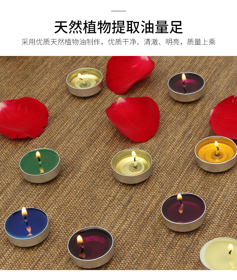 Smokeless candle lamp, natural plant confession, colorful small candle, 2-4 hours for boiling tea, warming tea, scented lamp, tea wax pic 5