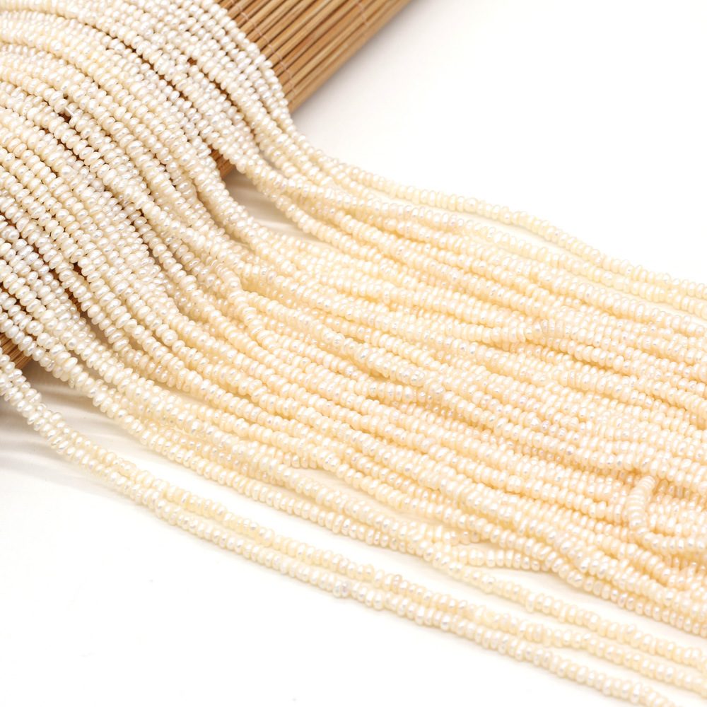 Exquisite natural freshwater pearl flat beads DIY jewelry accessories, handcrafted jewelry necklaces, semi-finished product production and wholesale pic 2