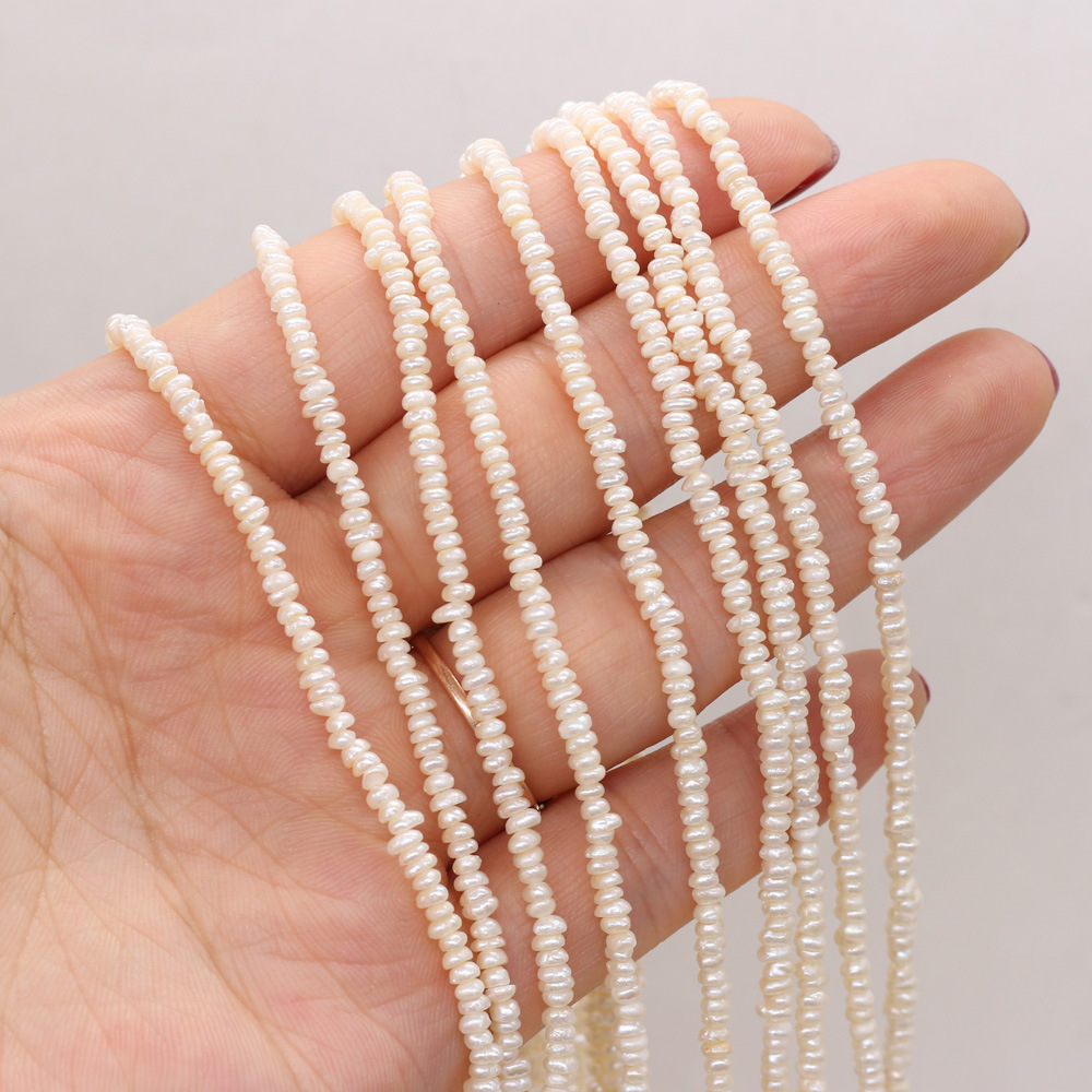 Exquisite natural freshwater pearl flat beads DIY jewelry accessories, handcrafted jewelry necklaces, semi-finished product production and wholesale pic 17