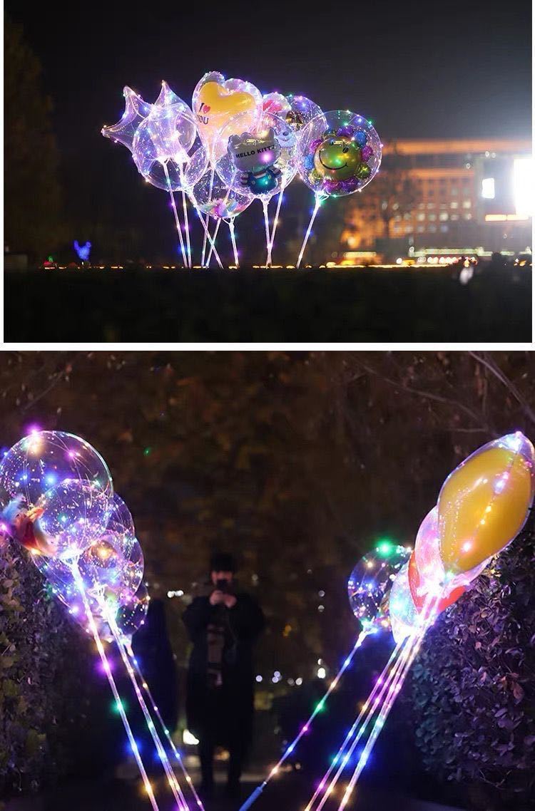LED cartoon illuminated transparent balloon ground promotion night market Hot sale, night light Internet celebrity bubble ball with light, hot product direct sales pic 9