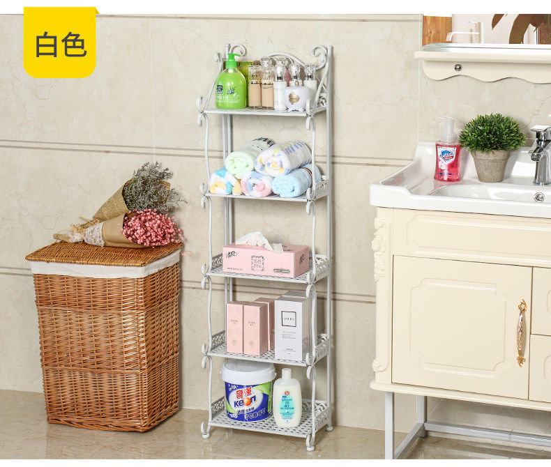 多层置物架卧室铁艺书架落地客厅卫生间浴室房间收纳储物小架子详情14