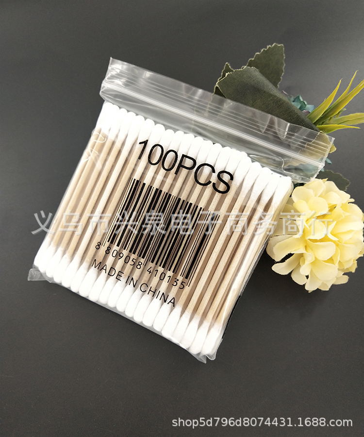 【 Zone 1-8 】100 heads 【 Foreign Trade Cotton swabs 】20/ pack 480/ box Factory direct supply 100 bagged cotton swabs, wooden swabs, disposable double-headed cotton swabs, cotton swabs, degreased cotton swabs, 1 yuan pic 7
