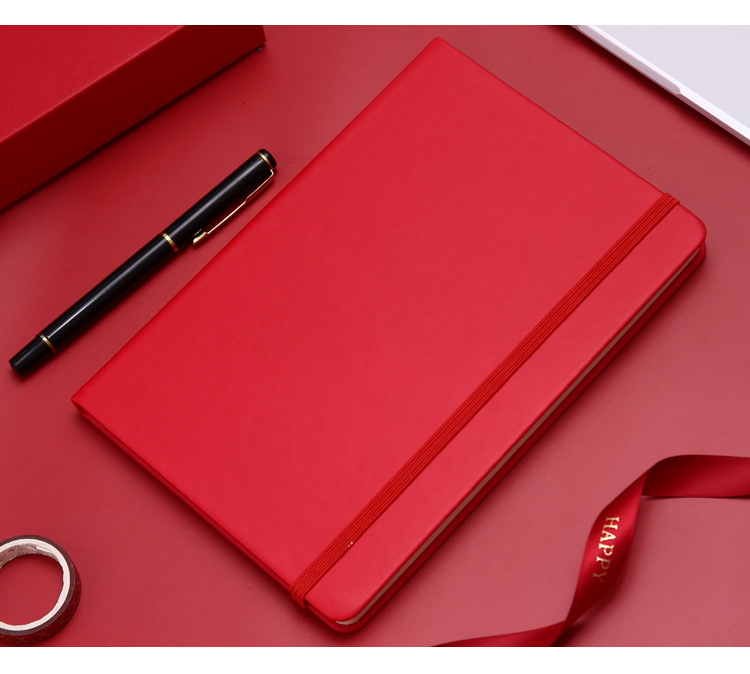 Cross-border exclusive leather notebook a5 with strap, hand-held notebook, logo set A6 notebook, meeting record book pic 8