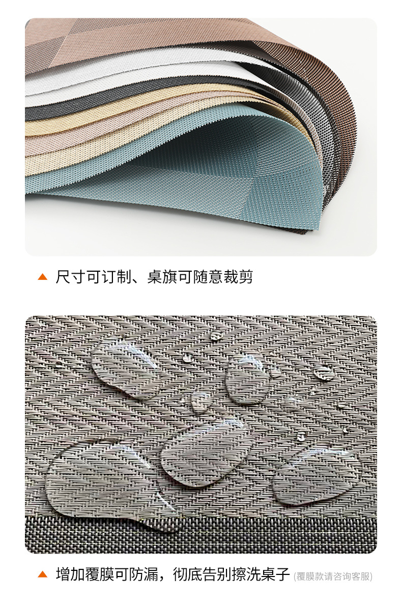 宁欣跨境特斯林环保pvc餐垫 30*45隔热防滑餐桌垫杯垫桌旗西餐垫详情10
