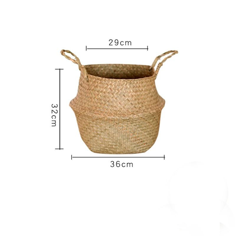 室内花篮手提编织篮花盆草编竹编植物草编落地折叠草编包篮子编织详情7