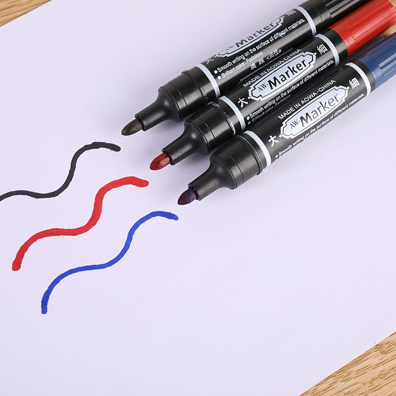 150 double-headed oil-based black marker pen, large-capacity marking color big-headed pen, logistics mark quick-drying marker pen pic 7