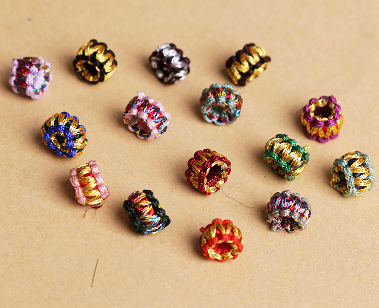 Flat knot coil pineapple knot necklace ring, hand-woven diy bracelet rope accessories, gold and silver coil balls wholesale pic 7