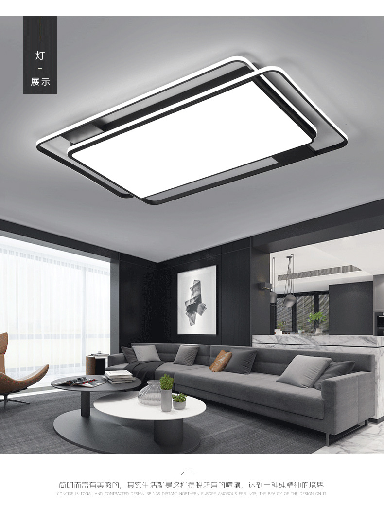 Wholesale led ceiling lights: simple, modern and elegant. New model of home bedroom and living room lights in 2025, rectangular shape pic 4