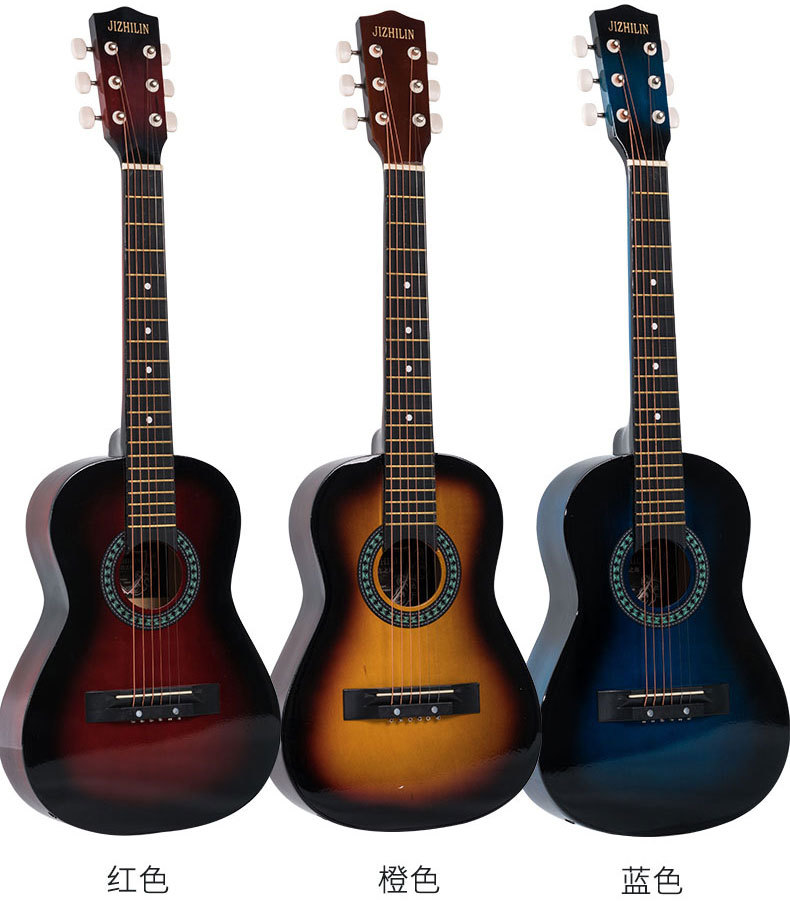 A complete set of 30-inch and 36-inch rounded corner acoustic guitars for students, beginners, and novice acoustic guitars to start practicing pic 11