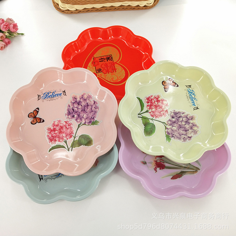 【 Zone 3-7 】2780 fruit platter 680 per box, lace platter, lace fruit platter, printed fashionable fruit Platter, Candy Platter, Snack Platter, flower-shaped fruit platter 1 yuan 2 yuan supply pic 1