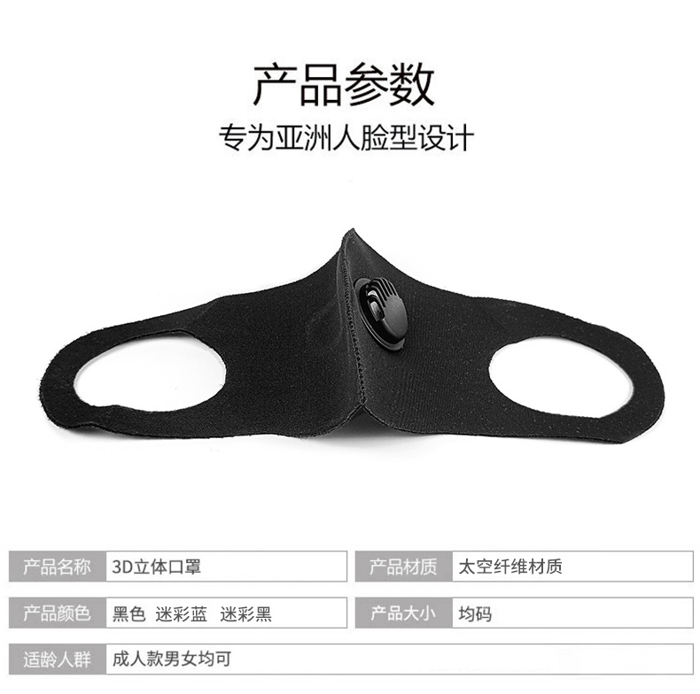 口罩一次性女男明星同款网红防尘透气晒潮黑色带呼吸阀薄款夏季天详情3