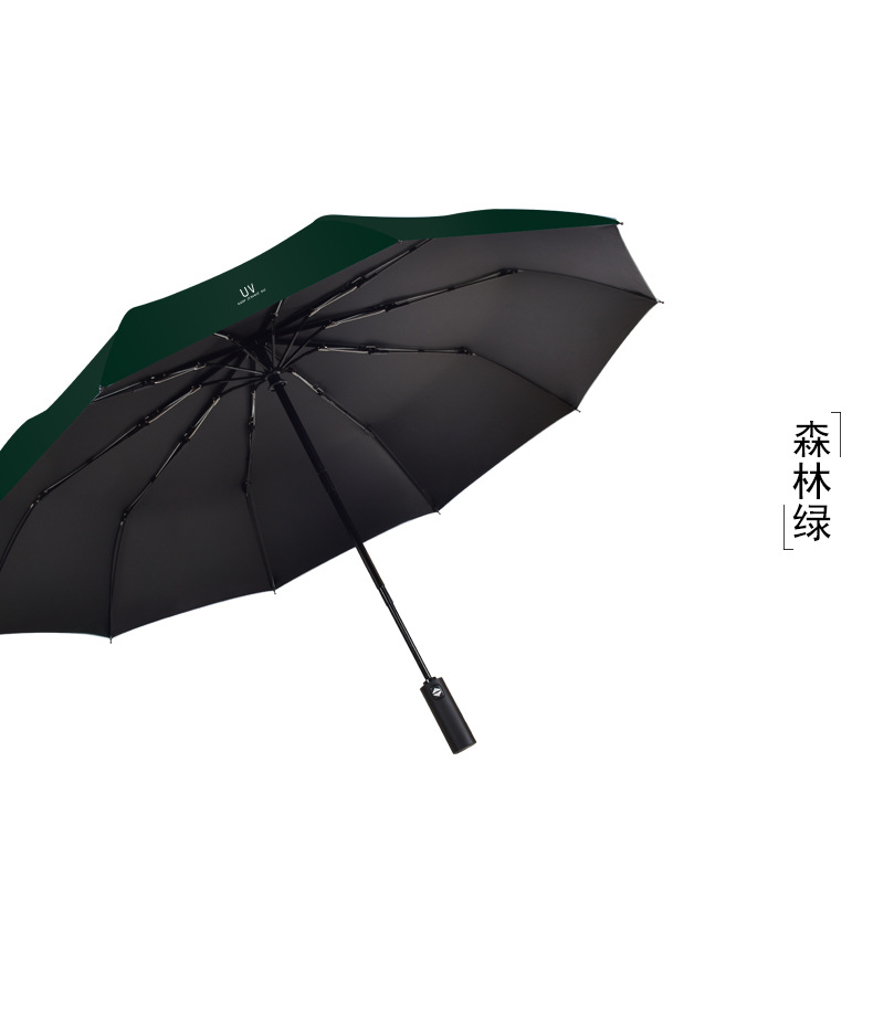 雨伞厂家批发定制印刷logo广告三折叠黑胶全自动防晒紫外线晴两用详情18