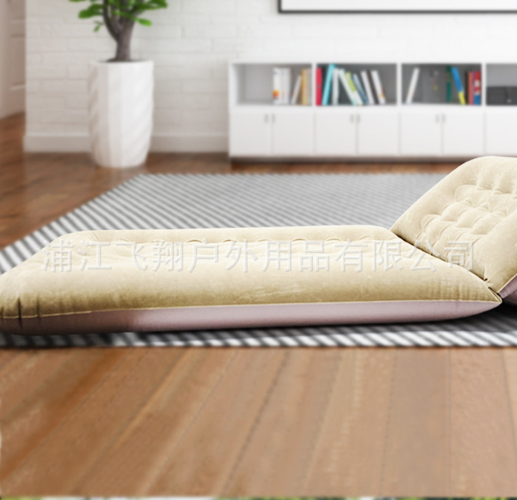Outdoor camping moisture-proof single-person portable flocked inflatable bed, indoor lazy person adjustable multi-purpose sofa bed with pump pic 7