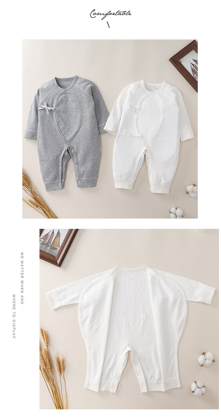 婴幼儿纯棉春秋连体衣宝宝A类爬服蝴蝶绑带哈衣详情10