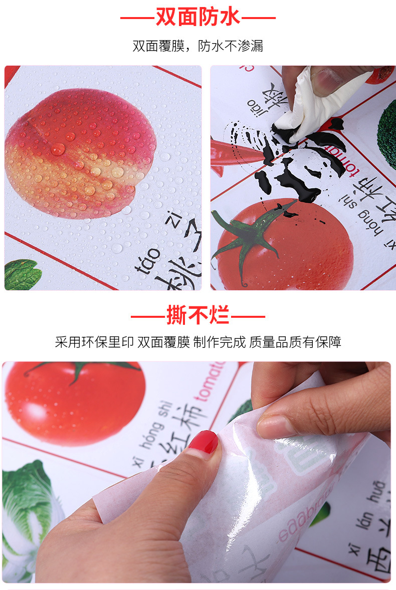 宝宝识字挂图幼儿童早教0-3岁墙贴认知婴儿启蒙拼音无声卡片益智详情7