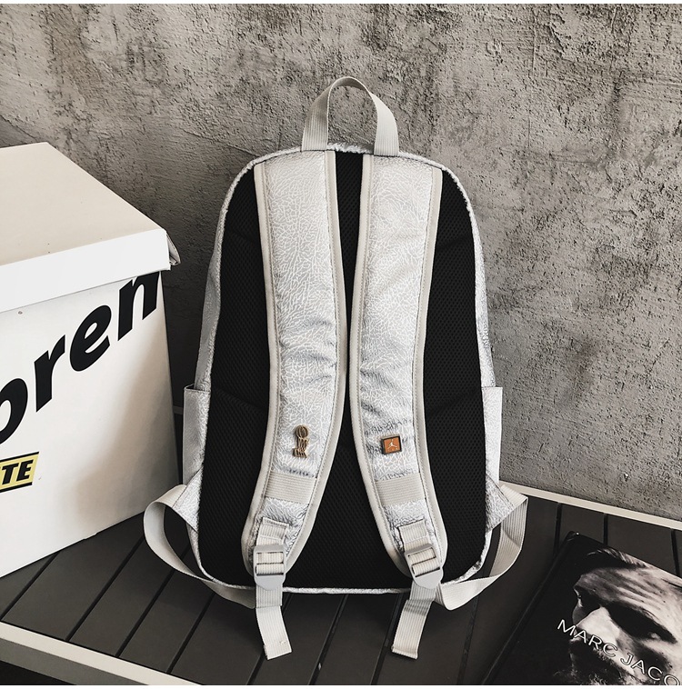 The new sports backpack with cracked white cement for boys and girls is a sporty, casual and fashionable travel backpack that is cool and trendy pic 6