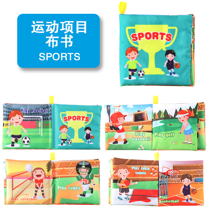 Amazon cross-border 3D baby cloth books, early education toys, English palm books, animal number recognition baby cloth books pic 71