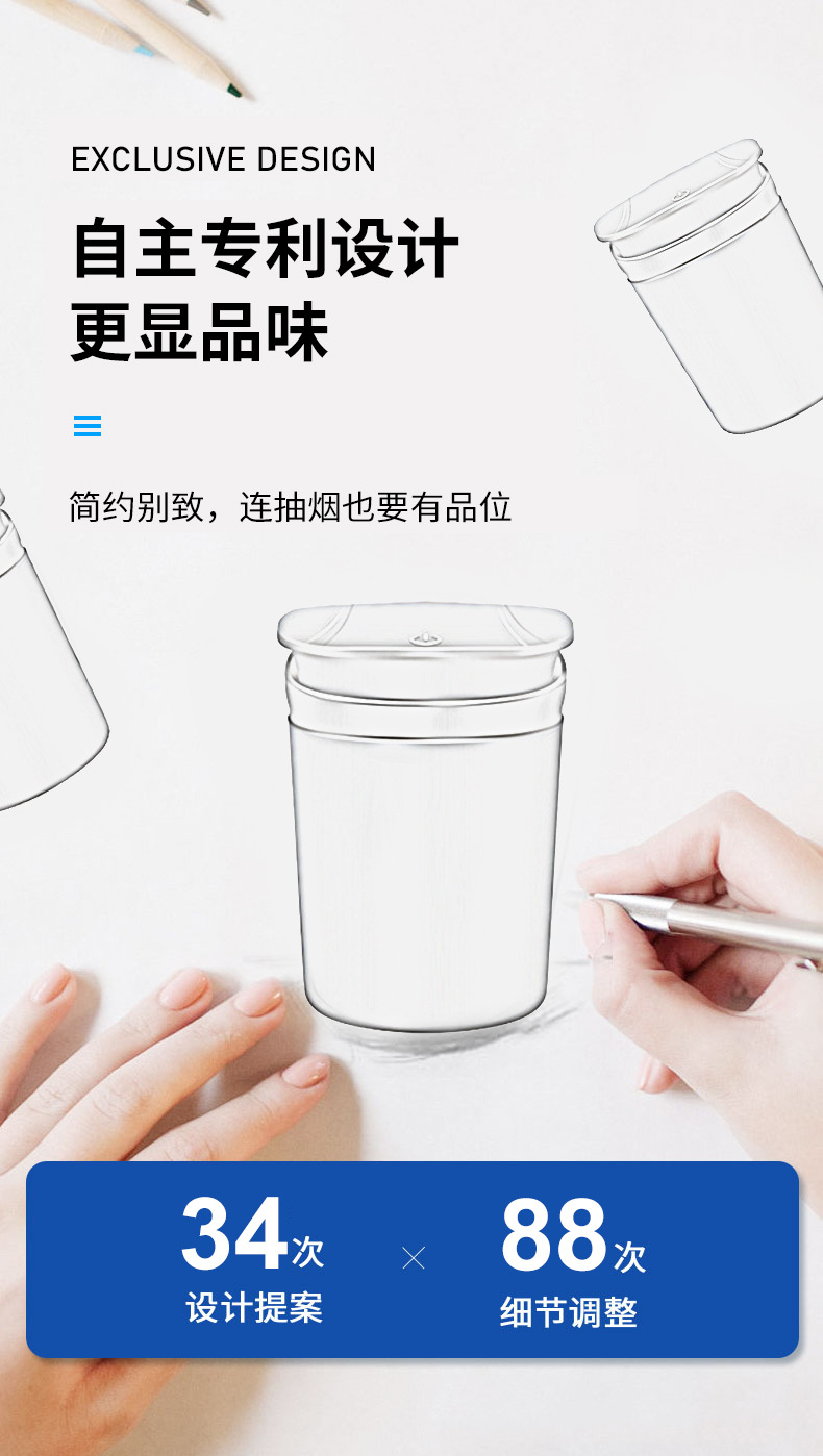 The new type of car ashtray, stainless steel household cigarette bucket, and creative multi-functional car ashtray with light are selling well across borders pic 3
