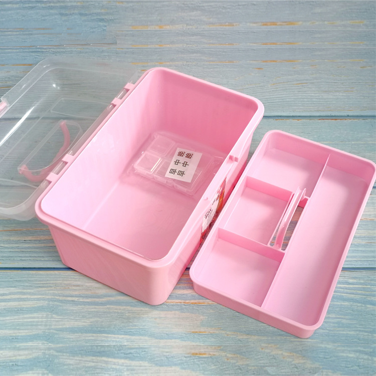 Factory direct sales of plastic portable multi-layer first aid kits, including six-compartment medicine boxes and large family storage medicine boxes pic 5