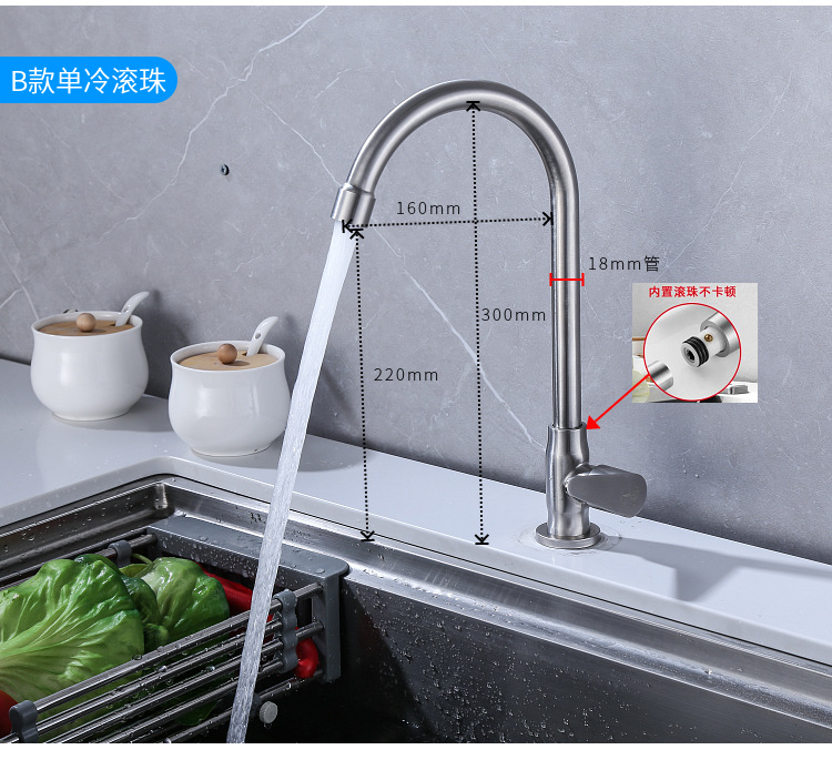 Kaiping manufacturer wholesale 304 stainless steel kitchen hot and cold water faucets, washing basins, single sink, rotating pull faucets pic 20