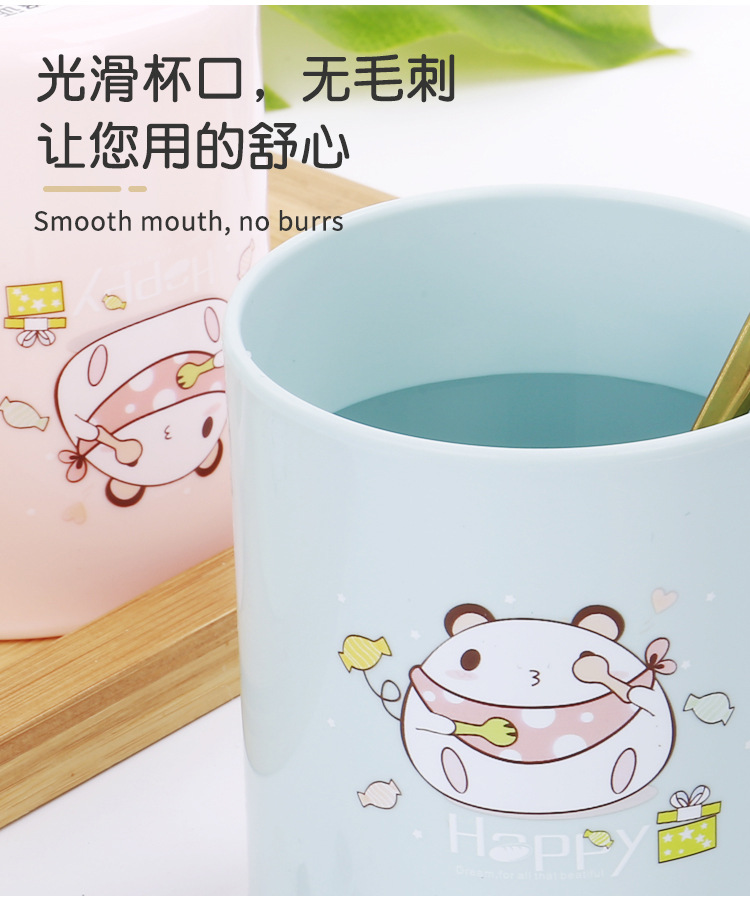 万福卡通刷牙杯漱口杯学生单层塑料口杯详情2