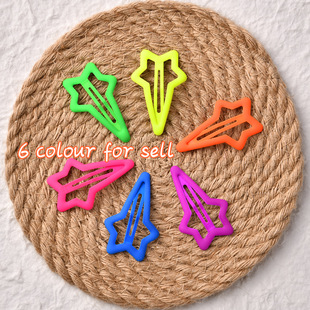 出口韩国东大门高品质荧光橡皮漆桃心bb夹水滴夹边夹少女ins发卡详情1