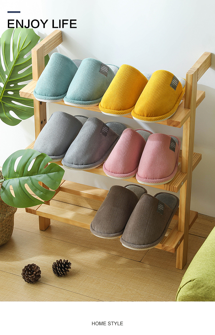 春夏日式居家居无声棉拖鞋男女士室内软底木地板家用布底拖鞋详情3