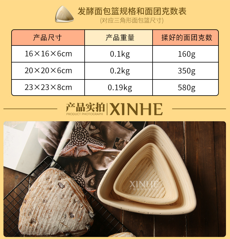 三角形木质面包篮包子实木模具硅胶磨具慢回弹仿真面包馒头详情4